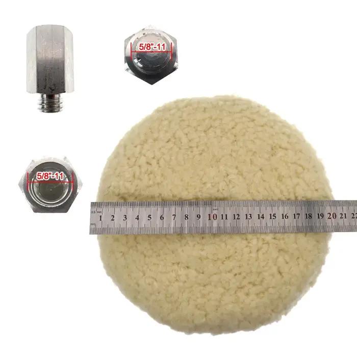 Tampon de polissage 100% laine de 7 pouces, Double face, crochet et boucle de 180mm pour la coupe et