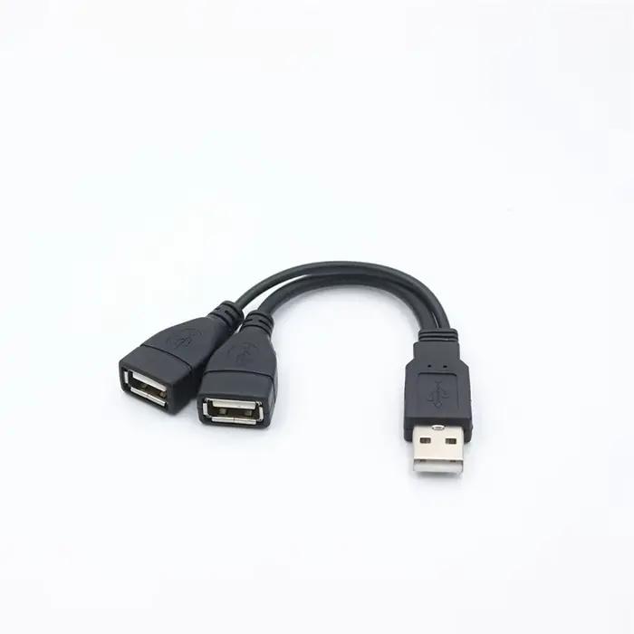 1 prise mâle à 2 prises femelles USB 2.0 ligne d'extension câble de données adaptateur d'alimentatio
