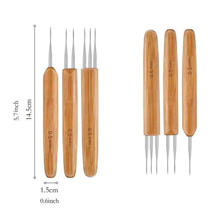 Dreadlocks en bois, 0.5mm/0.75mm, 1 pièce, outil pour tressage artisanal