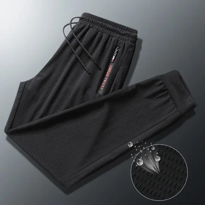 Pantalon de survêtement en soie glacée pour hommes, grande taille 9xl 8xl 7xl, séchage rapide et fra