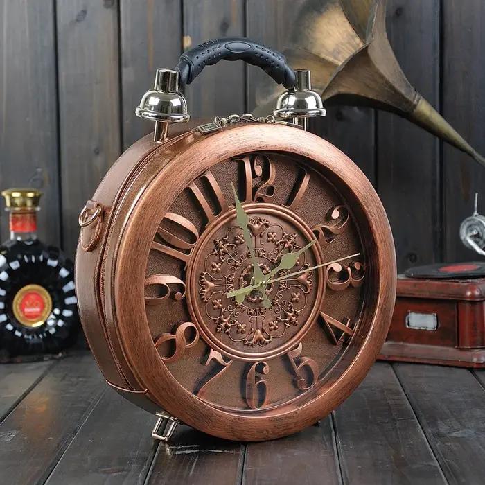 Sac à main rétro pour femmes, horloge créative, sac de montre, réveil personnalisé, Design, petit sa