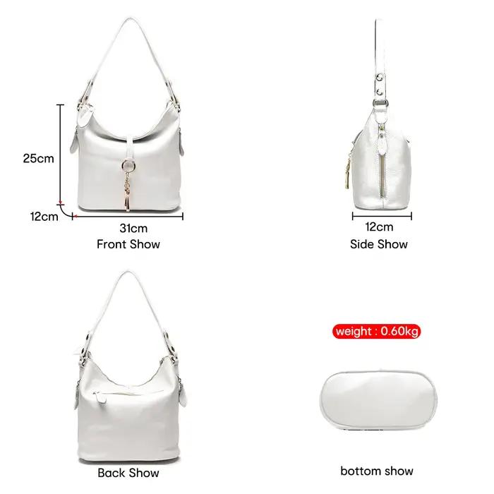 Zency – sac à bandoulière en cuir véritable pour femmes, nouvelle mode, avec pompon en métal, sacoch