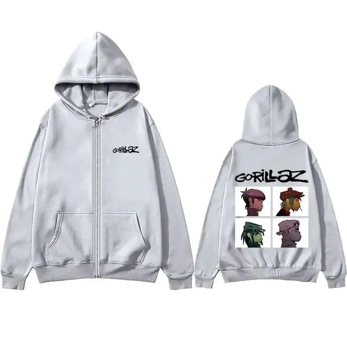 Rock Band Gorillaz Demon Days Album graphique sweat à capuche avec fermeture éclair hommes femmes Hi