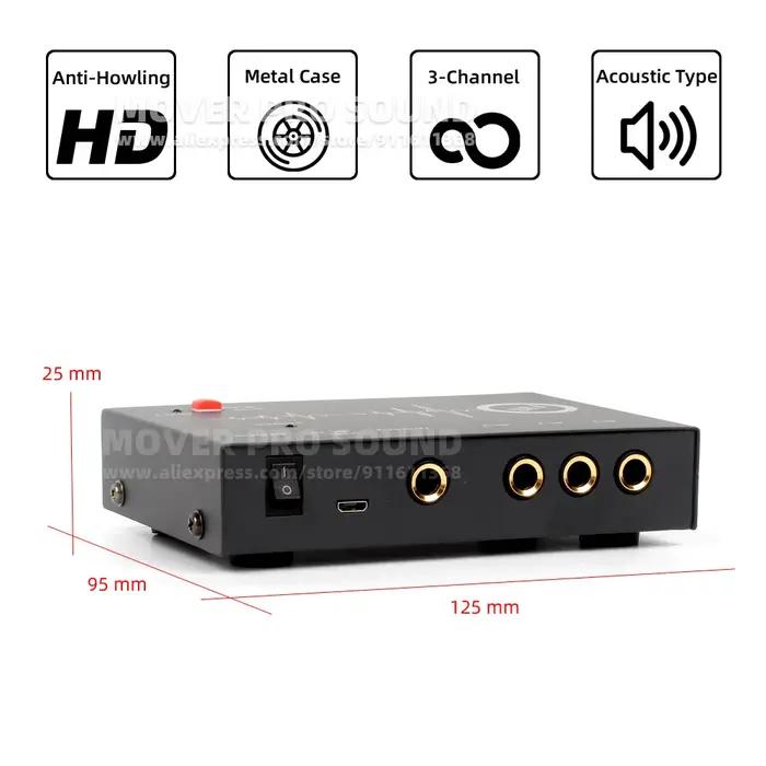 Microphone suppresseur de traitement portable, destructeur de feedback, processeur de signal audio,