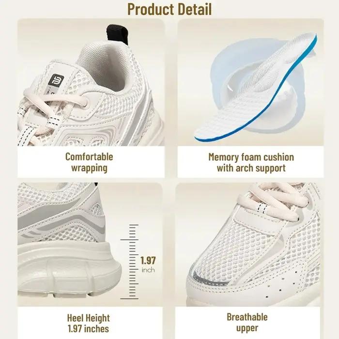 Baasploa-Chaussures de Course Rétro pour Femme, en Maille, à Lacets, de dehors, de Jogging, Décontra