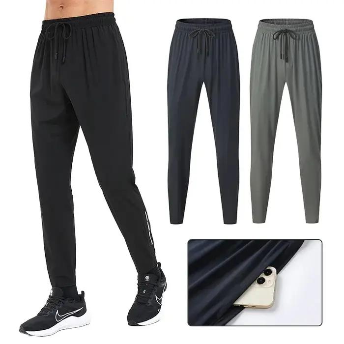 FJFitness-Leggings d'entraînement musculaire pour hommes, pantalon moulant de glace, rayé, coulée, h
