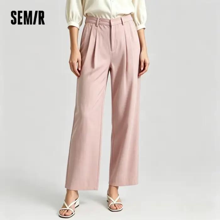 Semir taille élastique Denim pantalon femmes drapé ajustement 2025 été nouveau refroidissement jambe large