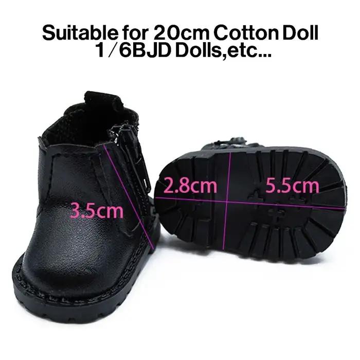 Bottes en cuir PU pour poupées BJD 1/12, chaussures en coton beurre, baskets décontractées, mini cha