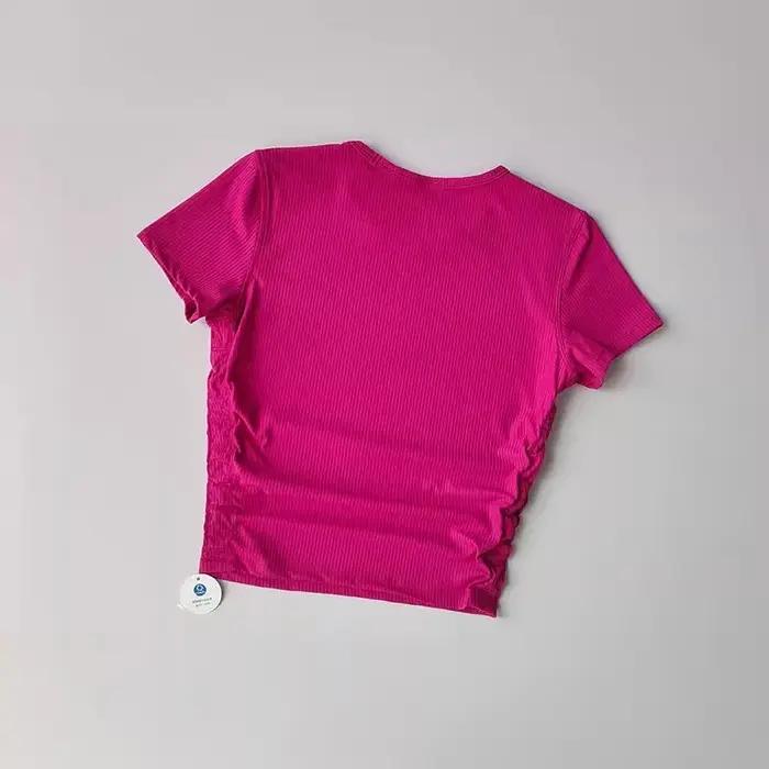 T-Shirt de Yoga sans couture pour femmes, chemise de Sport côtelée, hauts de Sport respirants, chemi