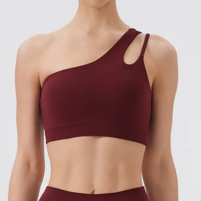 Femmes soutien-gorge de sport Push Up Fitness soutiens-gorge une épaule antichoc Yoga soutien-gorge