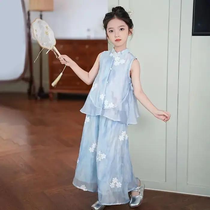 Ensembles de vêtements d'été pour bébés filles, tenues pour enfants, vêtements sans manches et panta