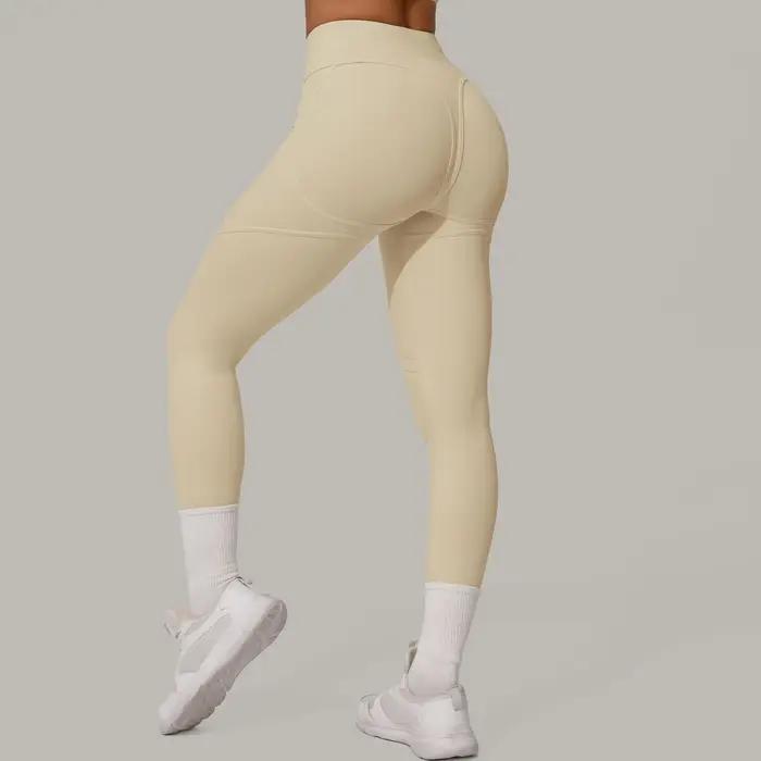 Pantalons de sport avec lignes sexy pour femmes, pantalons serrés de sport, taille haute, confortabl