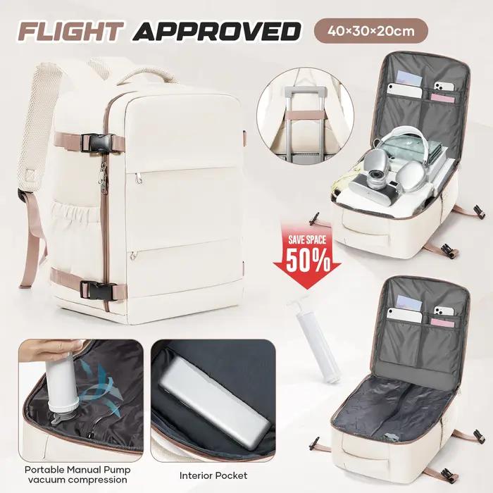 Sac à dos sous vide 40x30x20cm pour bagages cabine Ryanair, sacoche pour ordinateur portable 15,6'',