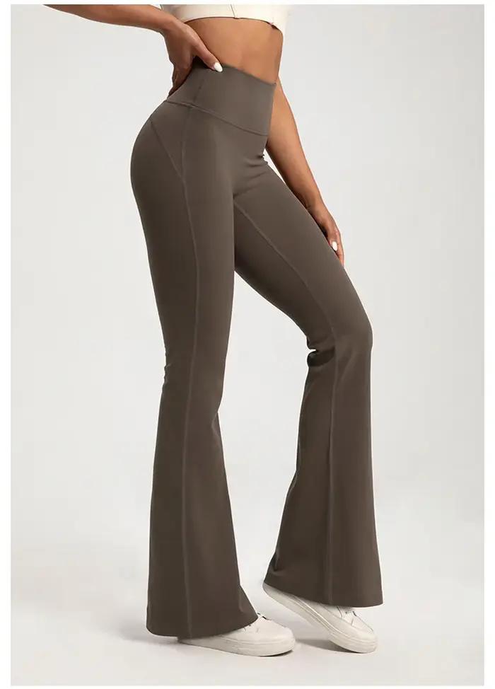 Pantalon yoga femme taille haute nu - Fitness levage hanche cloche élastique astronomique