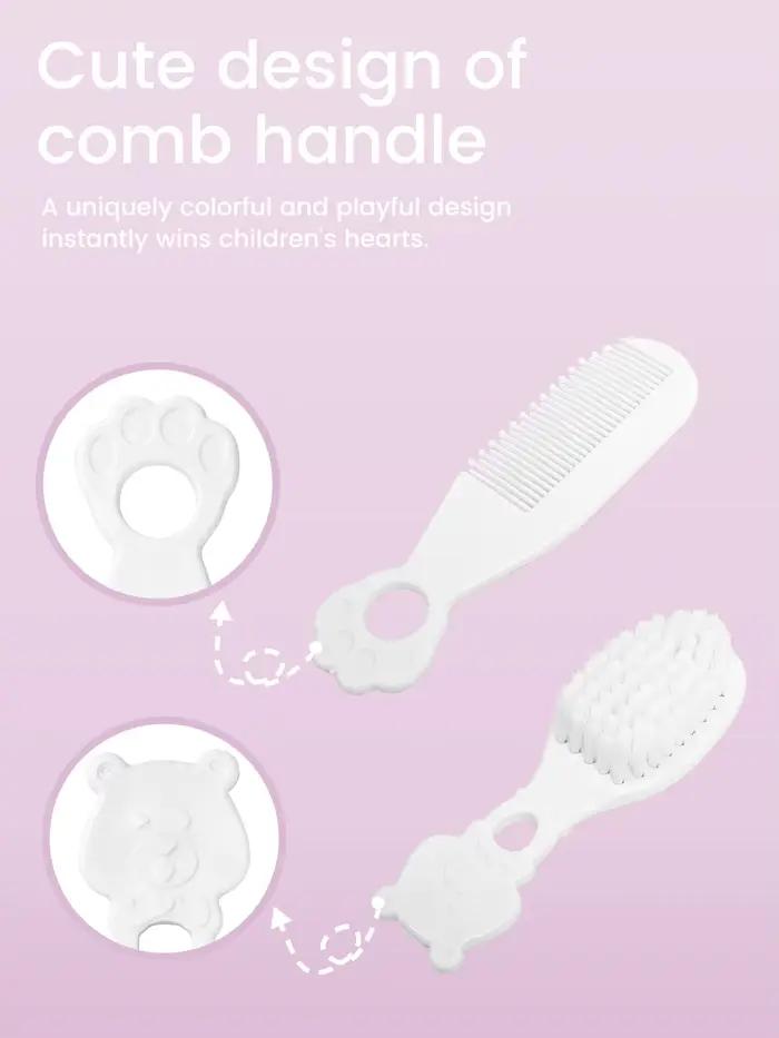 Kit de toilettage pour bébé, ensemble de soins pour bébé, sans BPA, Design mignon, peigne, brosse, c