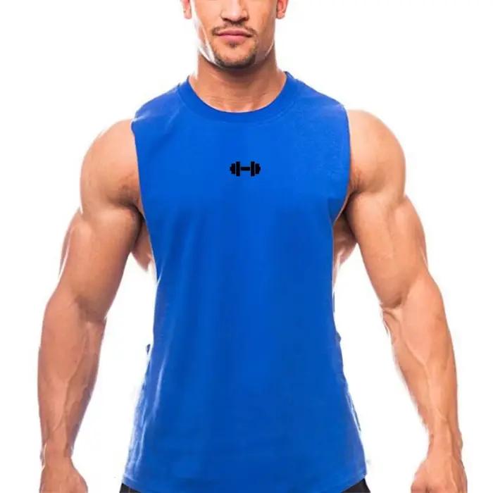 Gilets d'entraînement de Fitness en coton respirant fentes latérales débardeurs hommes musculation M
