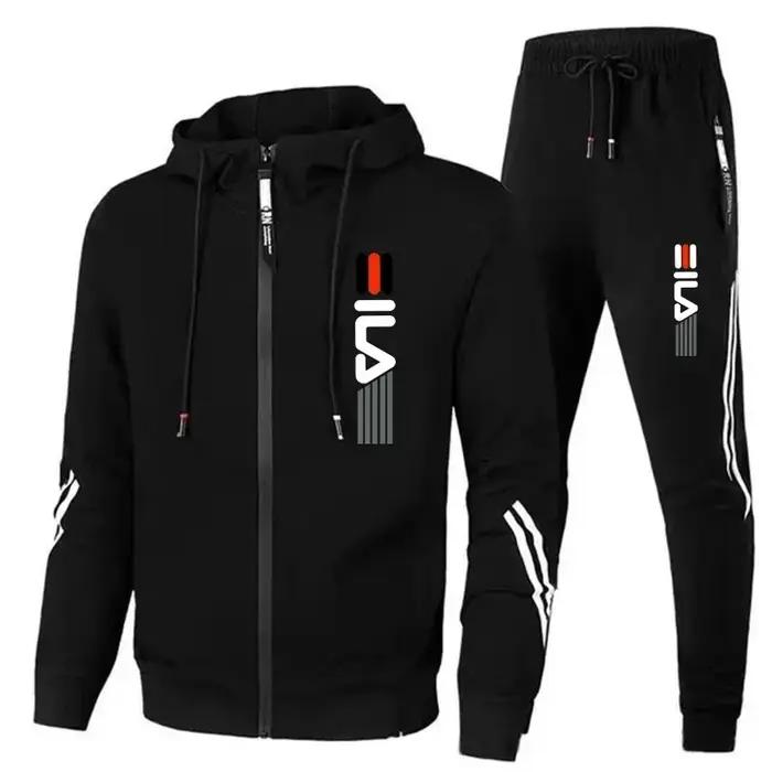 Sweat-shirts à fermeture éclair pour l'automne et l'hiver + Pantalons de sport, Ensembles de jogging