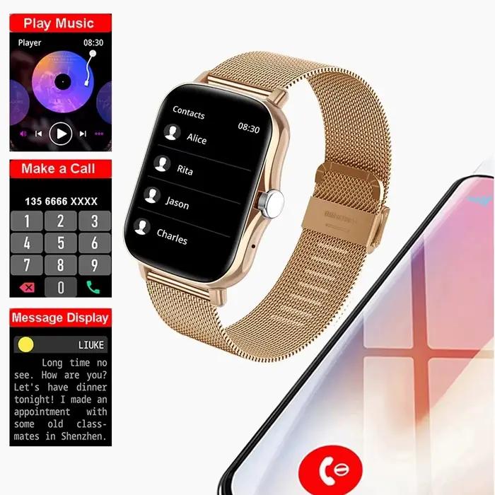 Montre multifonctionnelle 2026 pour hommes et femmes avec Bluetooth, musique, suivi de fitness et moniteur de sommeil pour entraînement et bien-être