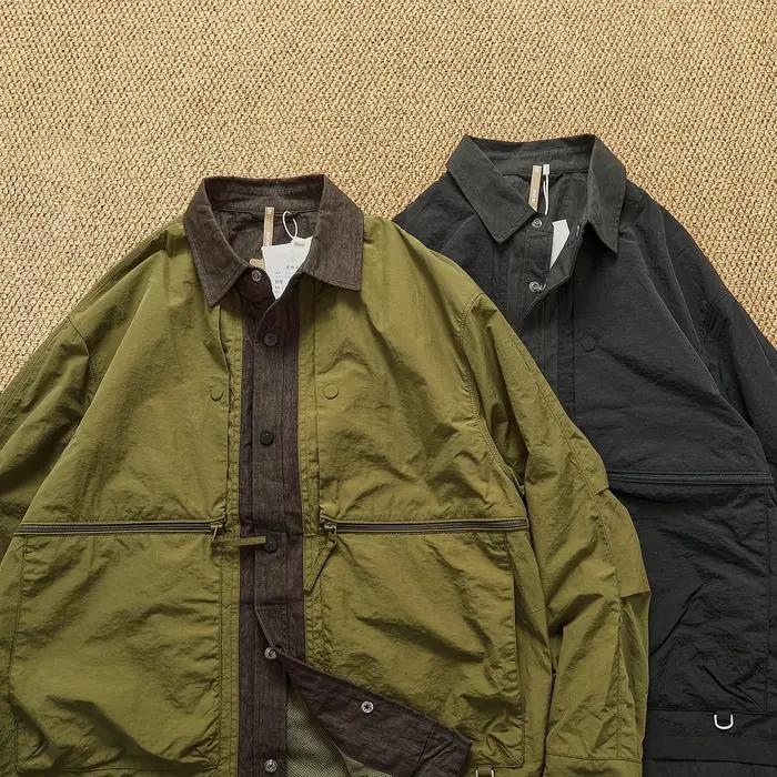 Veste à revers deux pièces pour hommes, nouveau manteau Cargo ample et décontracté, Vintage japonais