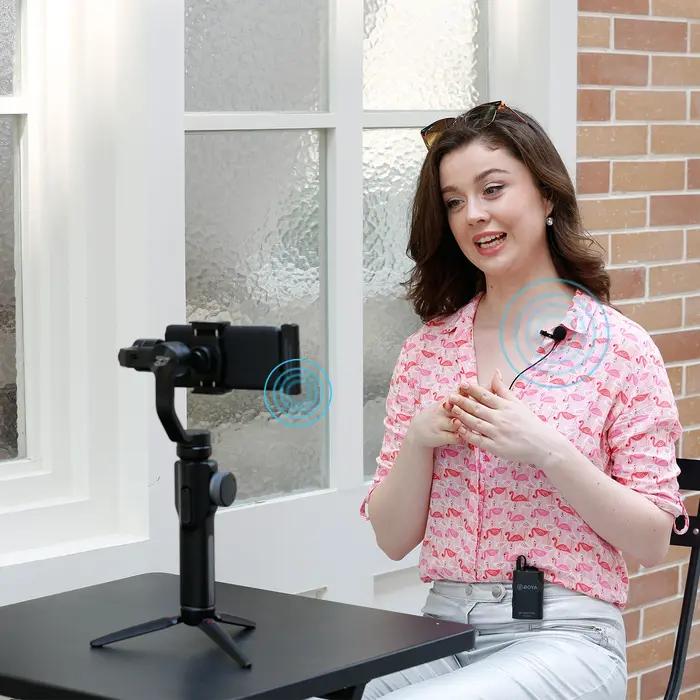 BOYA BY-WM4 PRO 2.4 mesurz Sans Fil Lavalier Revers Microphone Système pour iphone Huawei Android Ca