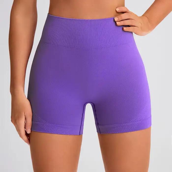 Pantalon de yoga femme taille haute respirant - Short d'exercice abdominal avec effet levage des hanches