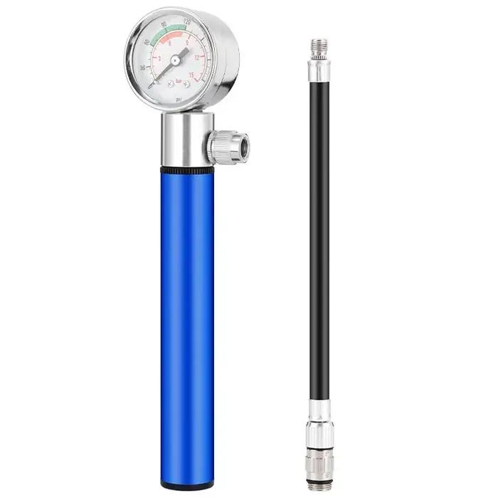 Pompe à vélo multifonctionnelle avec manomètre pour pneus de vélo et ballons de sport polyvalente pour randonneurs et familles actives