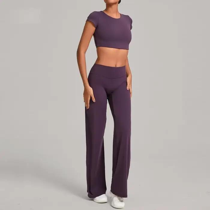 Pantalon de Yoga moulant dos nu, séchage rapide, jambes droites, sport, Fitness, course à pied, ense