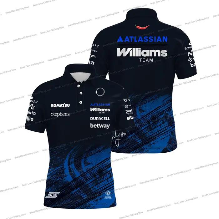 Nouveau Polo Williams Carlos Sainz 55 Alex Albon 23, T-shirt de course à séchage rapide, Haut de spo
