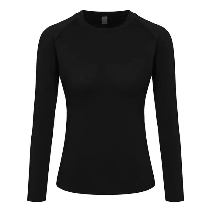 Chemise de Compression pour femmes, Yoga athlétique, course à pied, T-Shirt à manches longues, print