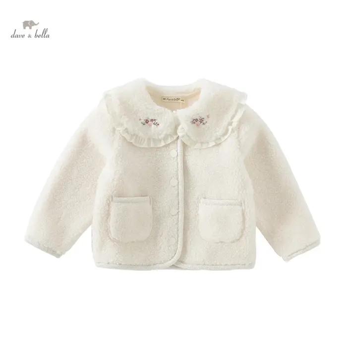Dave Bella enfants filles bébé hauts vêtements d'extérieur 2024 nouveau automne hiver doux mignon en