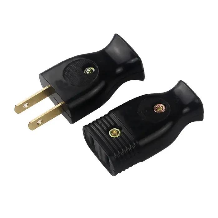 Adaptateur de prise de câblage américain en bakélite, 2 pôles, 15A, femelle, mâle, prise, connecteur