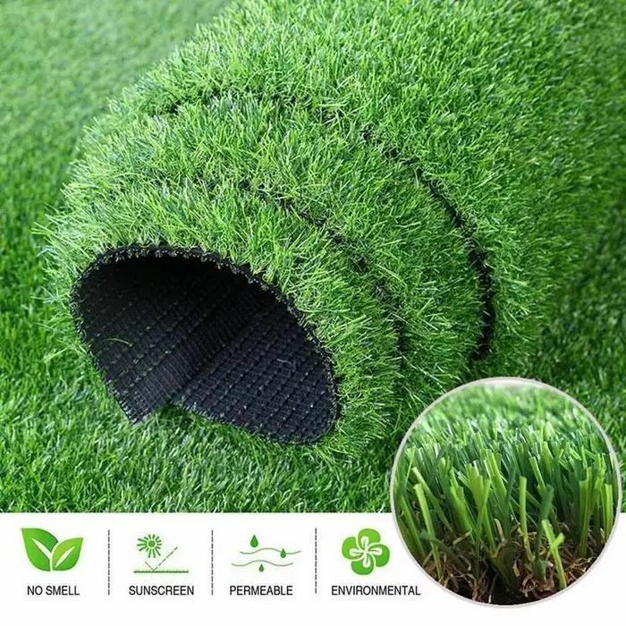 Tapis de Gazon Artificiel Simulation de Plante Verte Lavable Résistant à la Moisissure Intérieur Jardin Extérieur Occasions Spéciales