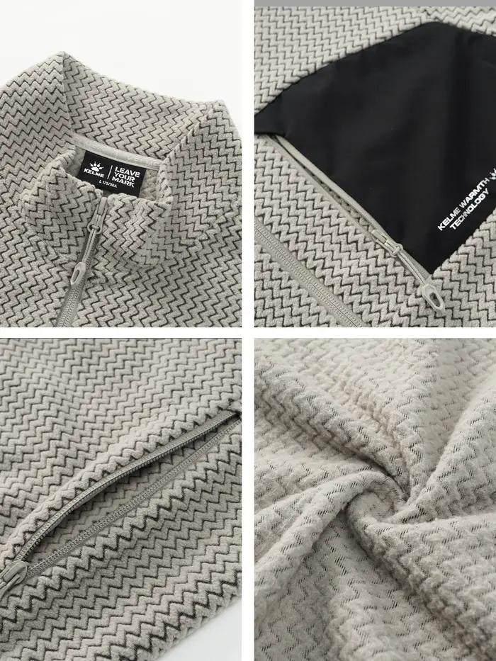 Veste de sport en polaire Kelme, cardigan d'hiver, veste tricotée à col montant, coupe-vent et chaud
