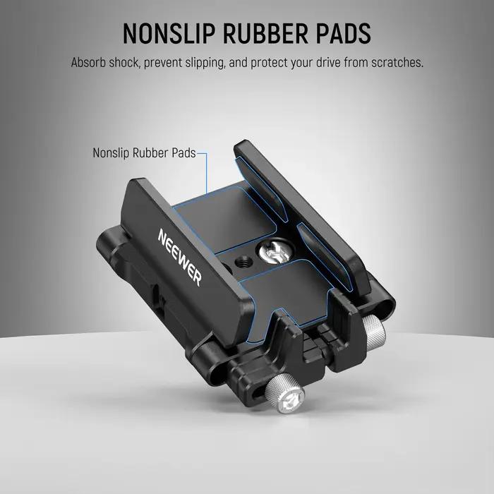 NEEWER Support de montage Support SSD avec serre-câble à chaussure froide, 1,6 "-2,6" pour Samsung T