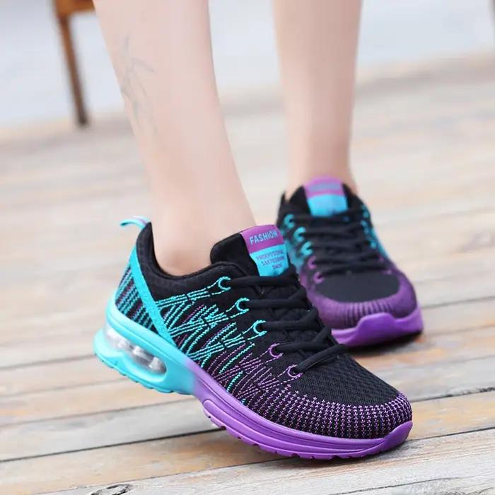 Chaussures de Sport Femme Course Plein Air Respirantes Antidérapantes Baskets Marche Décontractées