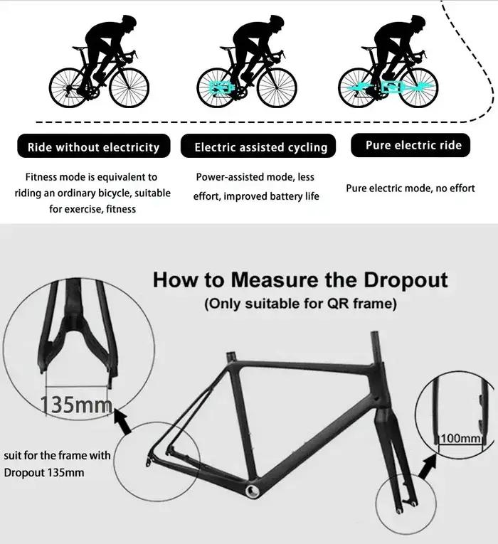 Moteur de roue de vélo électrique 36V 250W 350W 500W pour roues avant arrière 20 24 26 27.5 28 29 700C