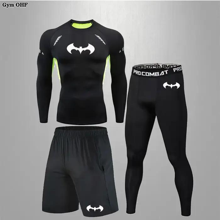 Chemises de compression sportives noires pour hommes - Rashguard pour gym, fitness et arts martiaux