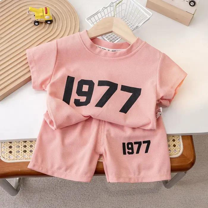Vêtements d'été pour enfants de 1, 2, 3 et 4 ans, T-shirt à manches courtes, shorts trempés, design