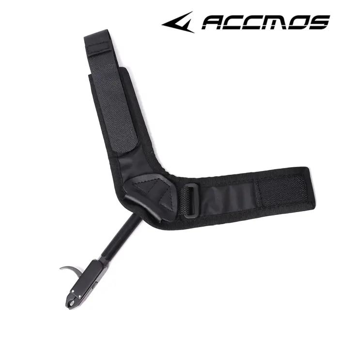 1 pièce Pince de tir à l'arc réglable avec sangle de poignet en cuir pour déclencheur de tir à l'arc
