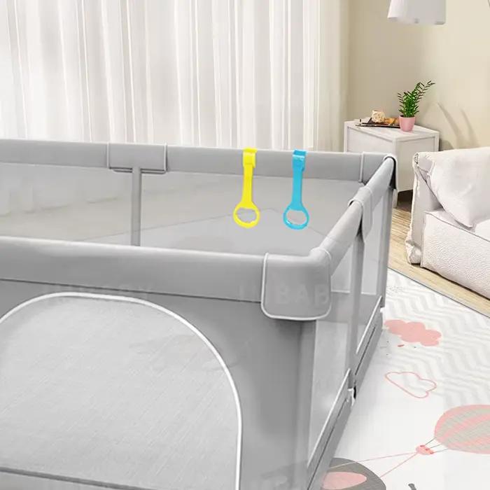 IMBABY Aire de jeux pour bébé 120x160 cm Parc pour bébé Boîte de clôture pour enfants grise avec par