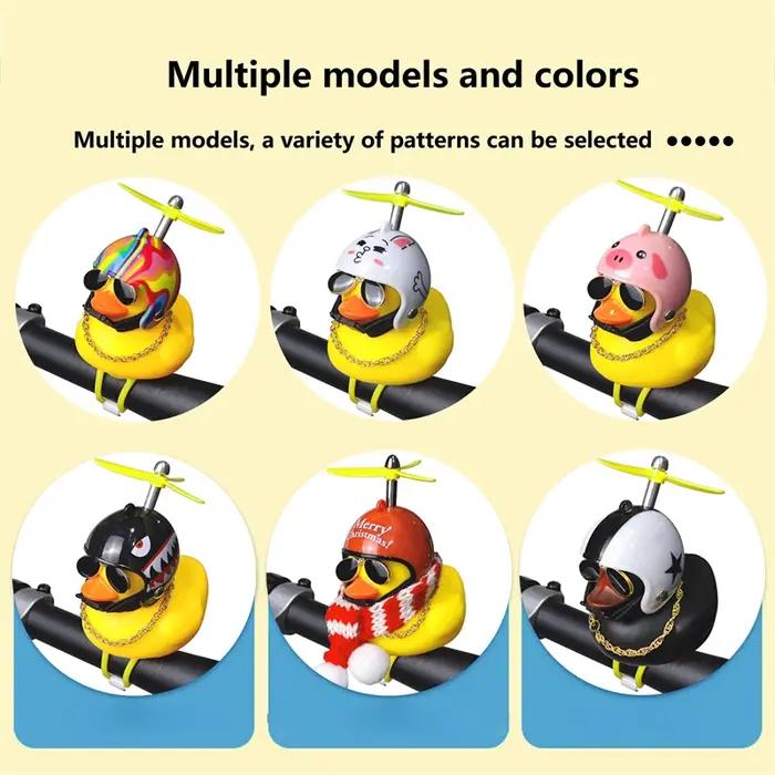 Canard jaune de dessin animé pour guidon de vélo, petit casque lumineux, lumière frontale brillante,