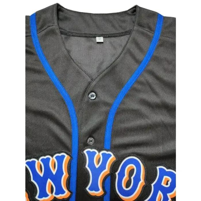 Maillot de baseball brodé à col en V pour hommes de New York, chemise de baseball respirante à manch