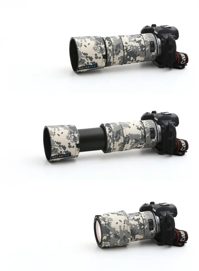 ROLANPRO manteau d'objectif étanche pour Canon RF 100-400mm F5.6-8 IS USM Camouflage housse de pluie