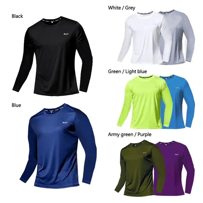 T-shirt sport manches longues homme course fitness séchage rapide respirant anti-transpiration 2023