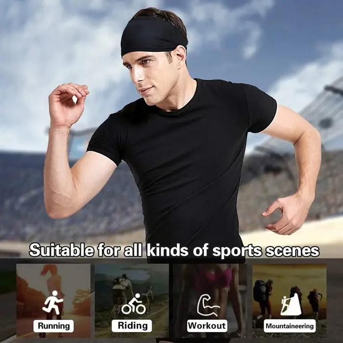 Bandaux de sport élastiques absorbant la transpiration pour séchage rapide, antidérapants et respirants pour le yoga, la course à pied et autres activités physiques pour hommes et femmes