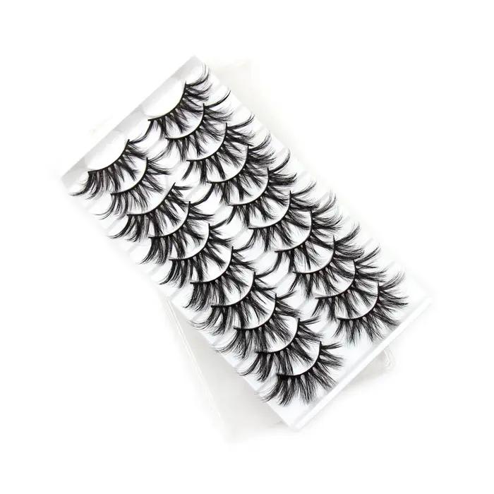 Cils 5/10/16 paires 3D Faux cils de vison naturel Faux cils réutilisables Volume dramatique cils maq
