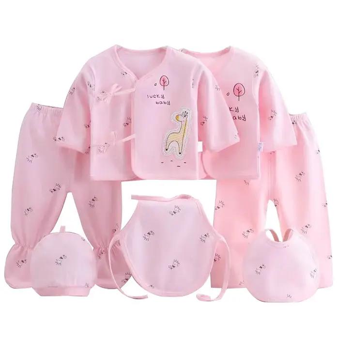 7 pièces printemps nouveau-né bébé trucs enfant en bas âge vêtements dessin animé mignon coton T-shi