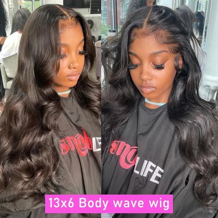 Perruque Lace Front Wig Body Wave Brésilienne Naturelle, Cheveux Humains, Pre-Plucked, 4x4, 13x4, 13