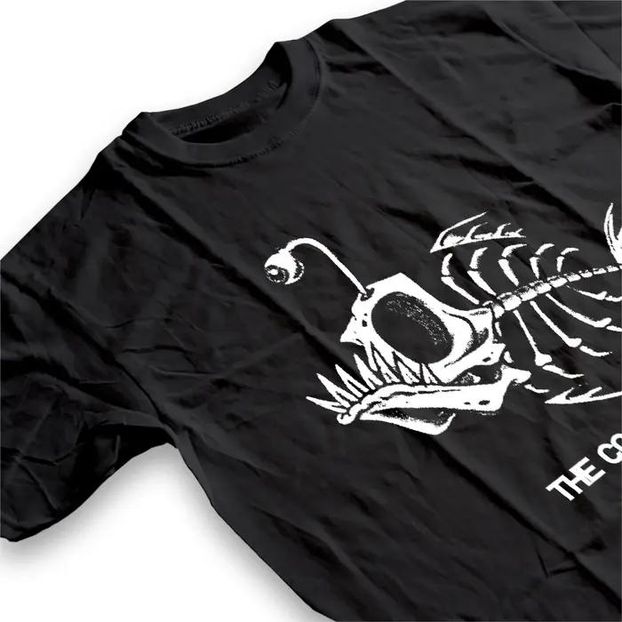 Bonefish crâne poisson de mer profonde squelette drôle pêcheur hommes T-Shirt coton col rond manches