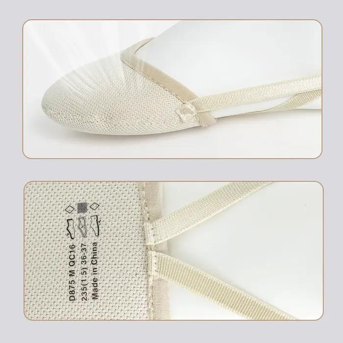 Chaussures de gymnastique artistique pour femmes demi-pied daim semelle plate résistante à l'abrasion pour danse classique et entraînement